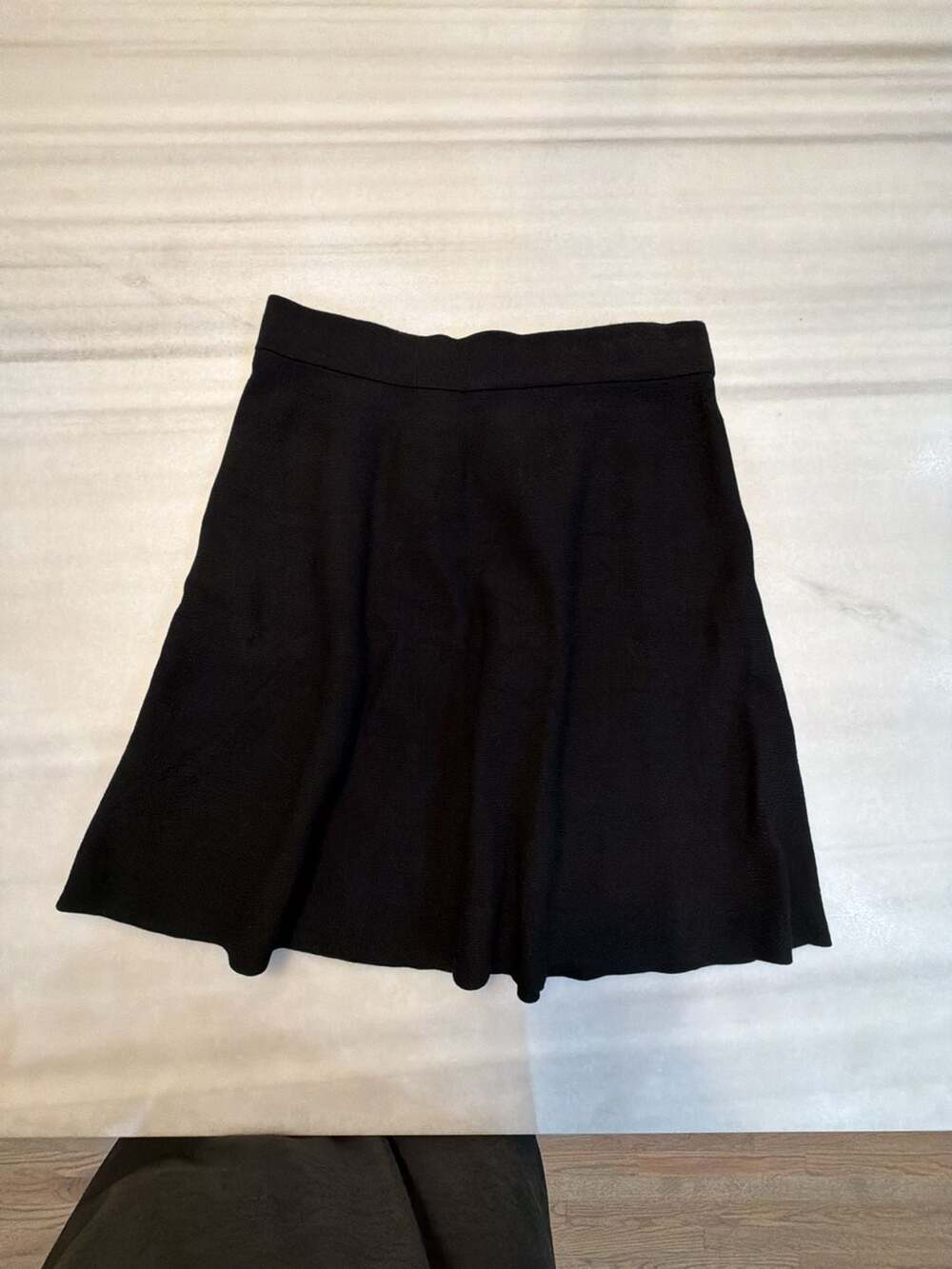 Saks Fifth Avenue SkaterSkirt Size M Black, knee length Knit Fit and Flare
